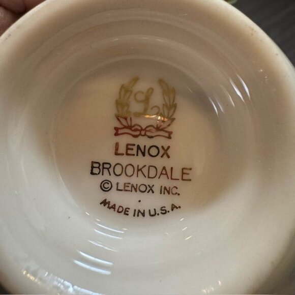 Lenox Brookdale China Set - Cup Saucer & Dinner Plate - Floral Design With Plati - Picture 4 of 13